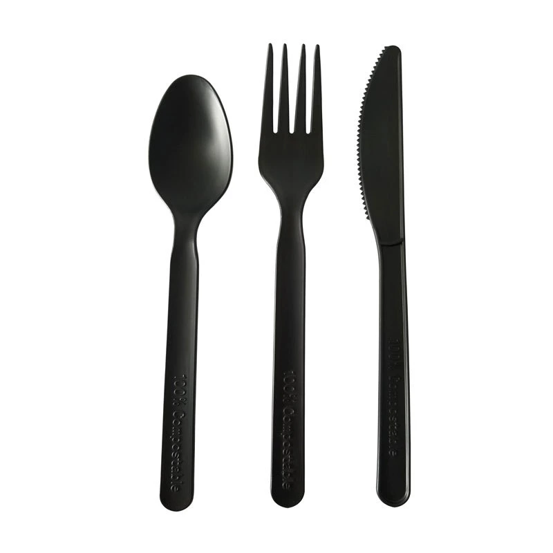 Wholesale Biiodegradable Plastic Cpla Cutlery Set Cpla Tableware Set Disposable Cpla Spoon Fork Knife