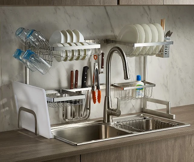 Wellmax Kitchen Accessories Kitchenware Gadget Organ Utensils Dish Plates Drying Storage Draining Over Sink Rack