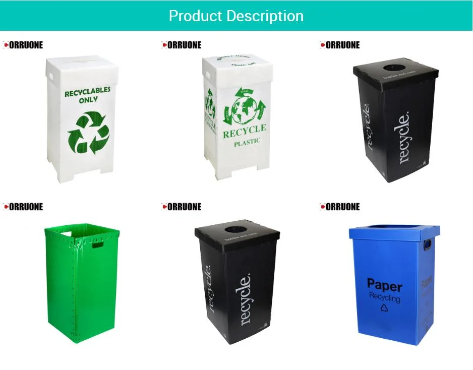 Household Recycle Storage Trash Can PP Corrugated Plastic Garbage Recycle Bins