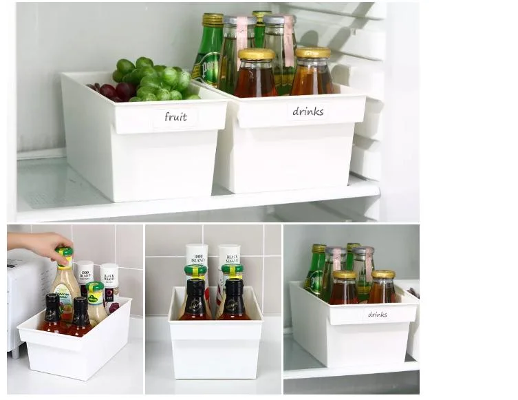 PP White Fruit Vegetable Cabinet Organizer Multipurpose Large Plastic Kitchen Storage Box