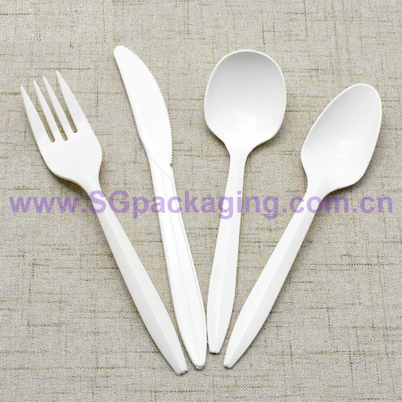 FSC Certificate 100% Compostable Biodegradable Disposable Tableware Spoon Travel Plastic Camping PLA Portable Cutlery Set