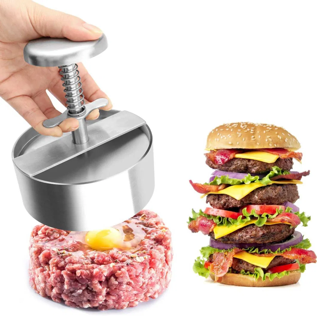 BBQ Tools 3 in 1 Plastic Manual Stuffed Meat Mold Double Hamburger Press Patty Maker Burger Press