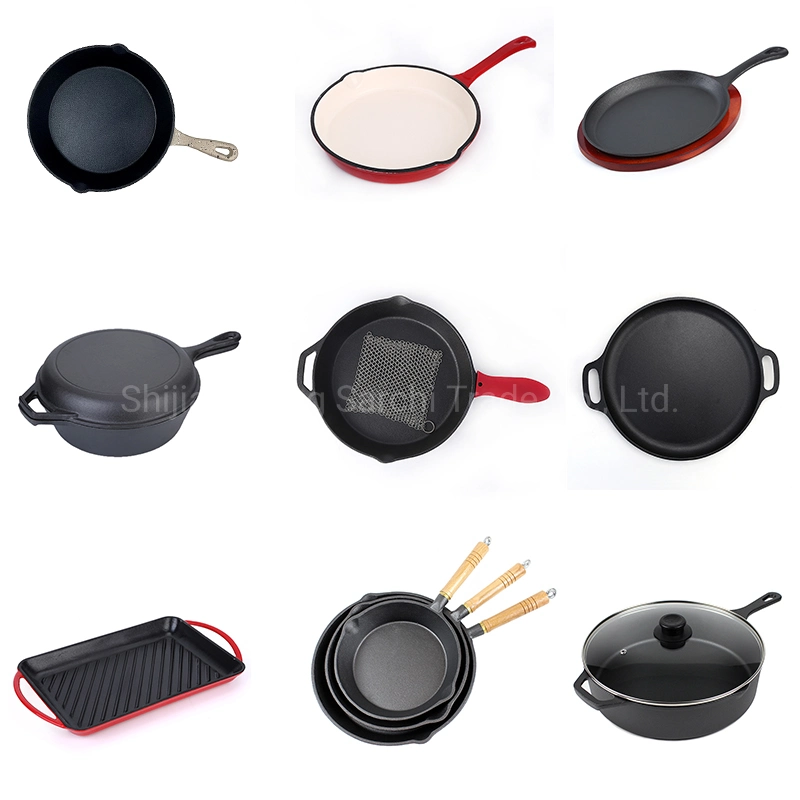 Wholesale Cast Iron Cookware BBQ Grill Plate Outdoor Dutch Oven Camping Cookware