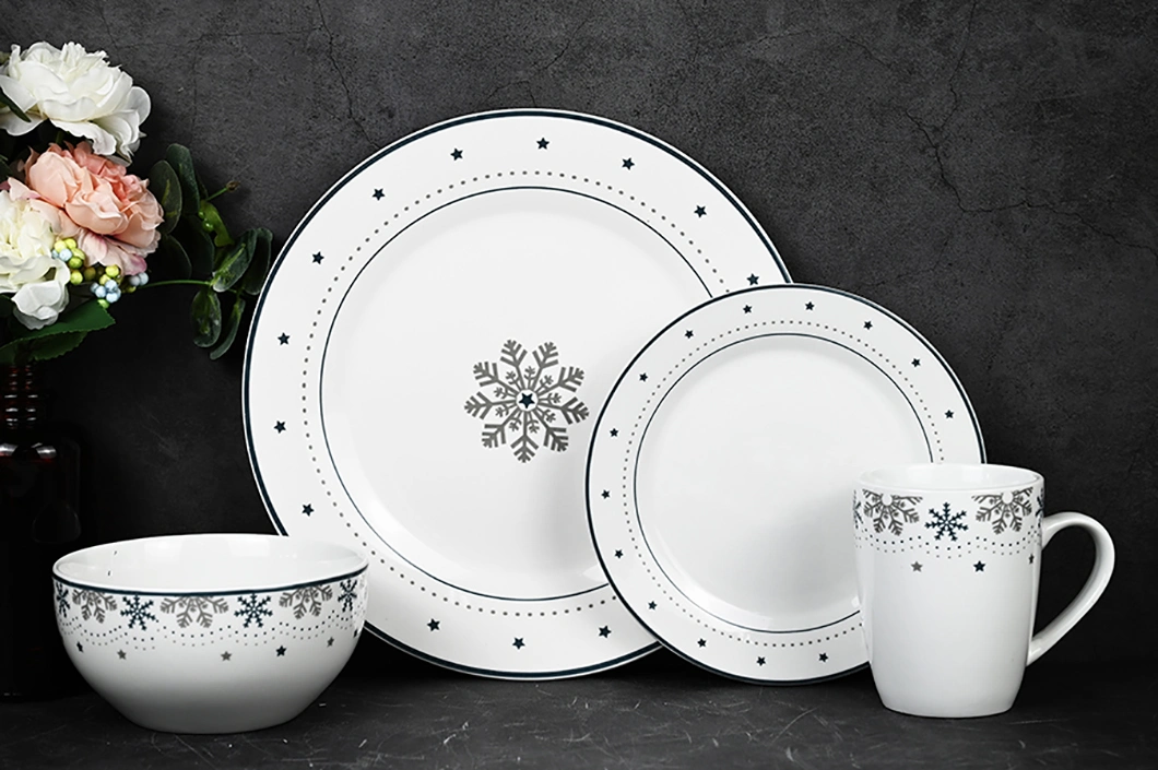 Factory Price Ceramic White Plates Nordic Porcelain Dinnerware Crockery Set Bowl Set Dining Tableware