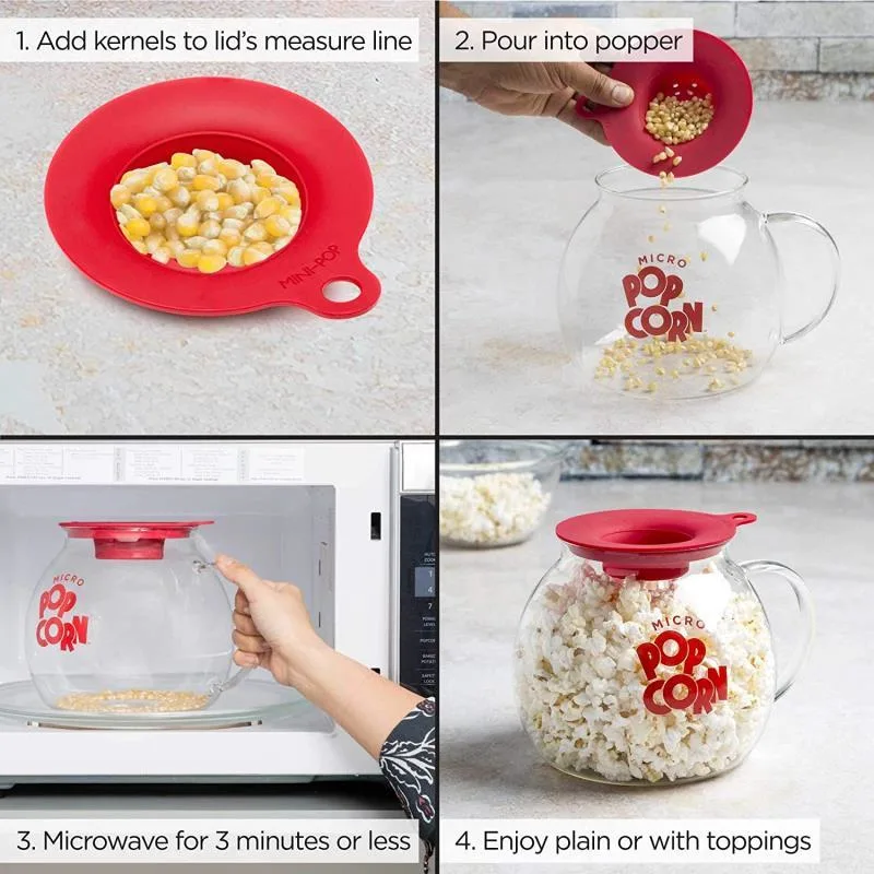 New Design Microwave Micro-Pop Popcorn Popper Glass Bakeware, Popcorn Bakeware