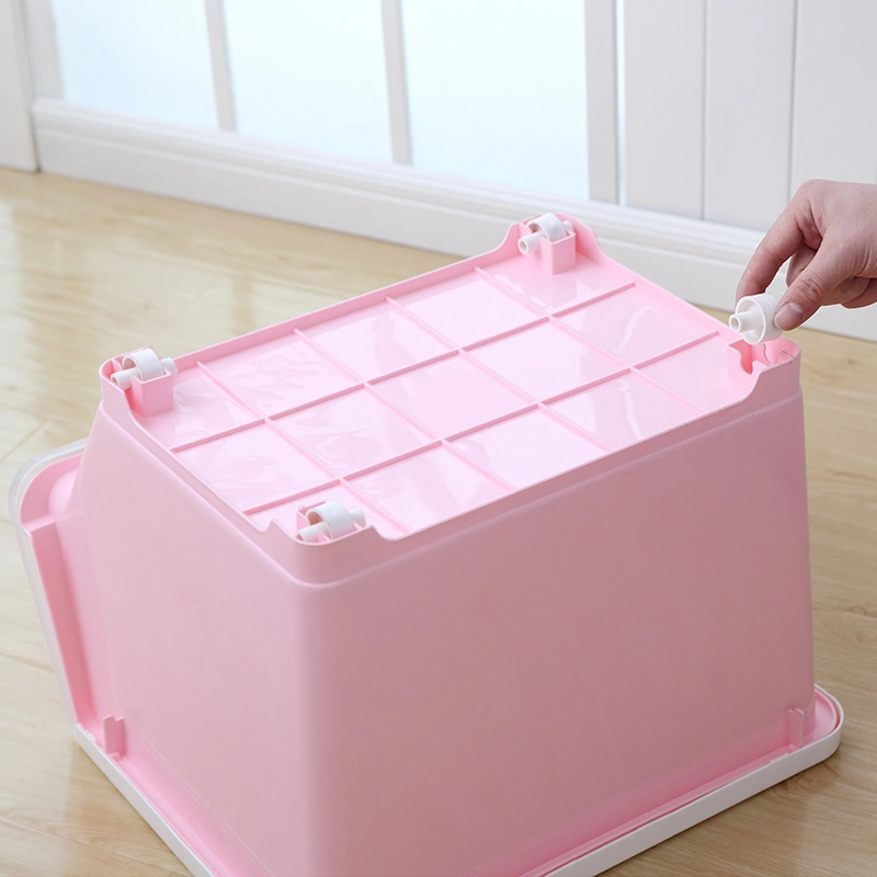 Plastic Storage Bins with Lid, PP Stackable Storing Basket Bins