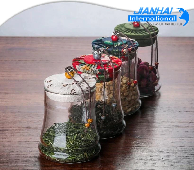 Cloth Cover Glass Jar Glass Bottle Container Food Storage