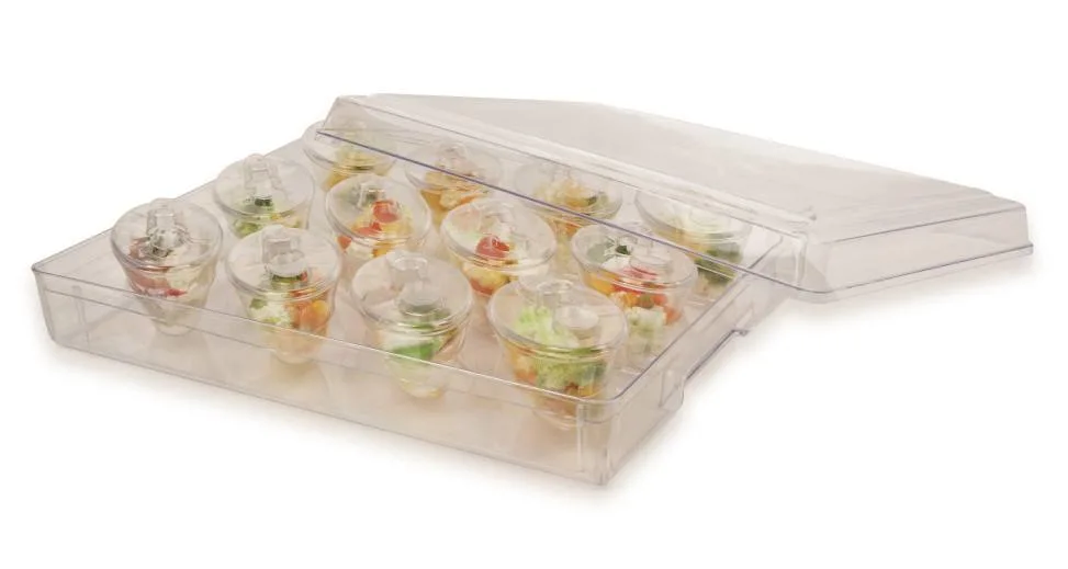 Ice Cream Pudding Plastic Disposable Tableware Party Clear Container Box Cups Set