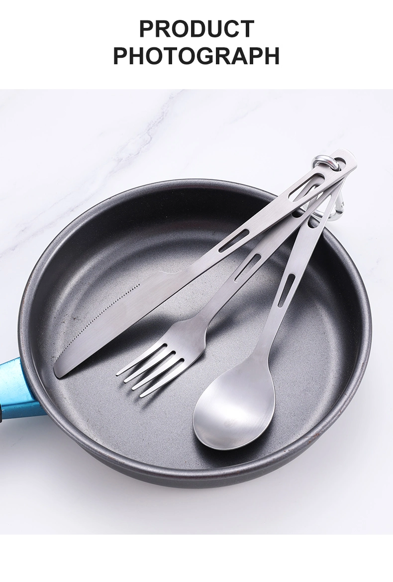 Travel Camping Portable Tableware Stainless Steel Cutlery Set with Buckle