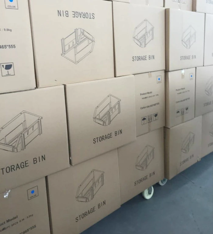 Warehouse Stackable Plastic Spare Parts Storage Bin