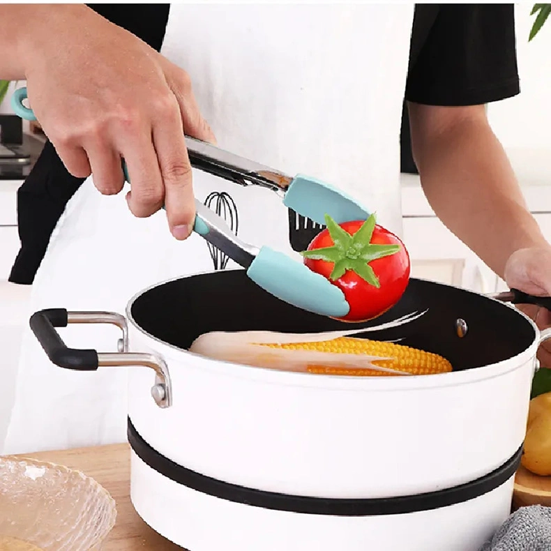 Custom Silicone Kitchenware 12 Pieces Cookware Household Kitchen Utensils Set with Wooden Handle