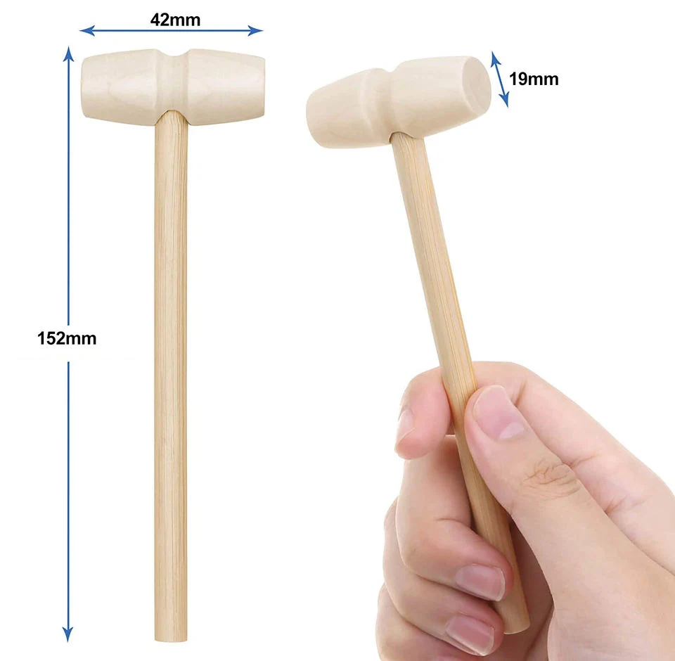 Small Mini Wooden Hammer Mallet Pets Toys and Accessories Wooden Crafts Cake Tools Crab Smith Chasing Hammer for Chocolate