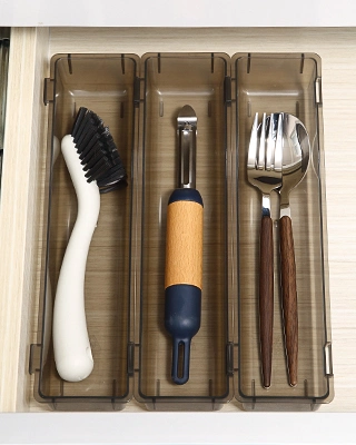 House Compact Cutlery Knife Tray Multifunctional Tableware Storage Plastic Kitchen Utensil Drawer Organizer