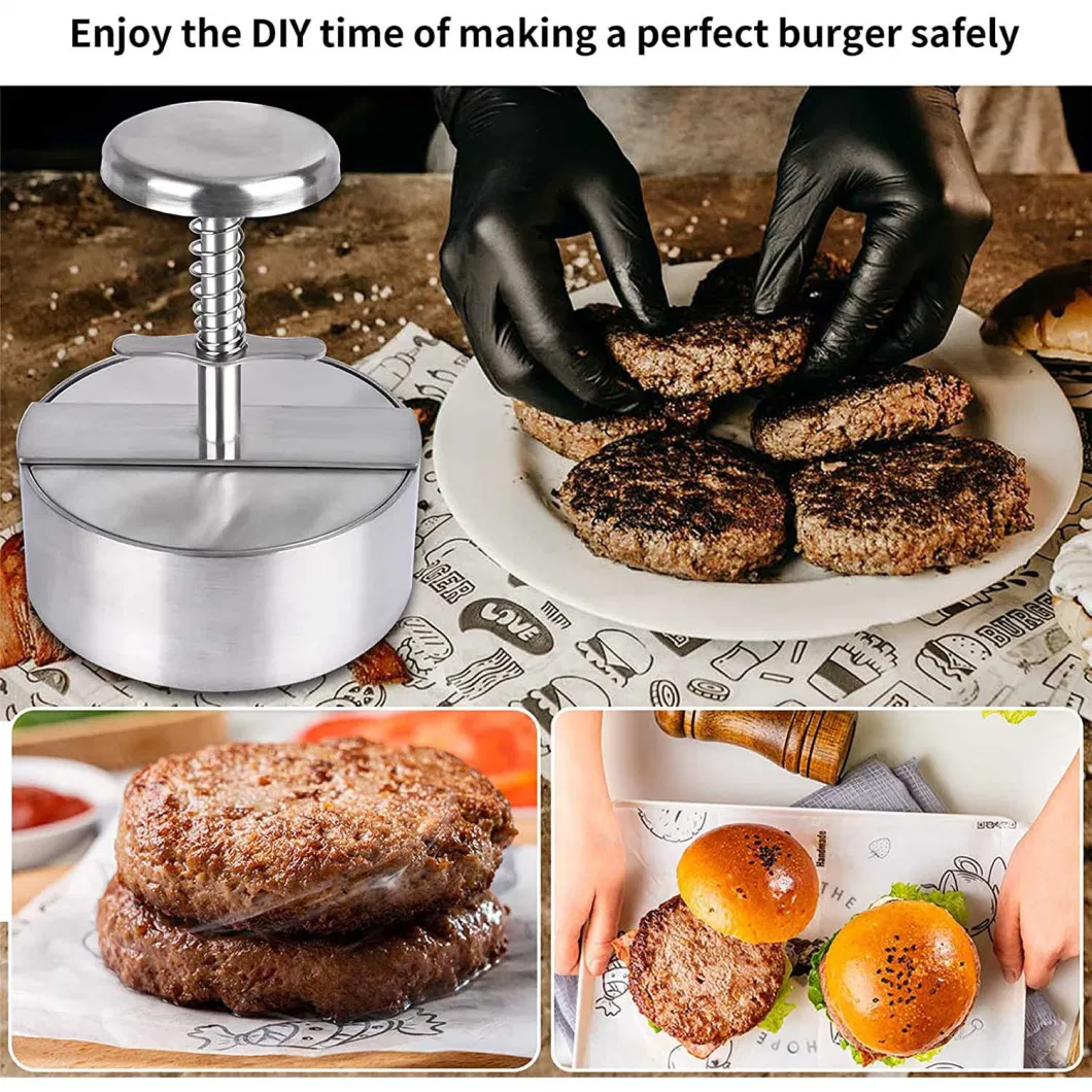 BBQ Tools 3 in 1 Plastic Manual Stuffed Meat Mold Double Hamburger Press Patty Maker Burger Press