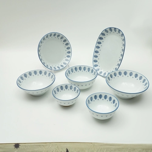 Porcelain Dinnerware with Hand Printing