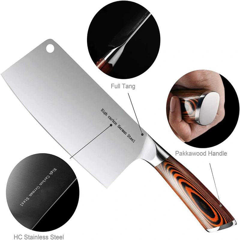 Ds-2410 Kitchenware Stainless Steel Kitchen Knife Butcher Knife Kitchen Cleaver, Cooking Tools