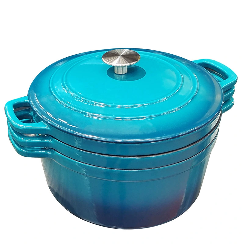 Factory Direct Sale Cooking Pot Non-Stick Enamel Cast Iron Dutch Oven Enameled Cookware Casserole 5qt