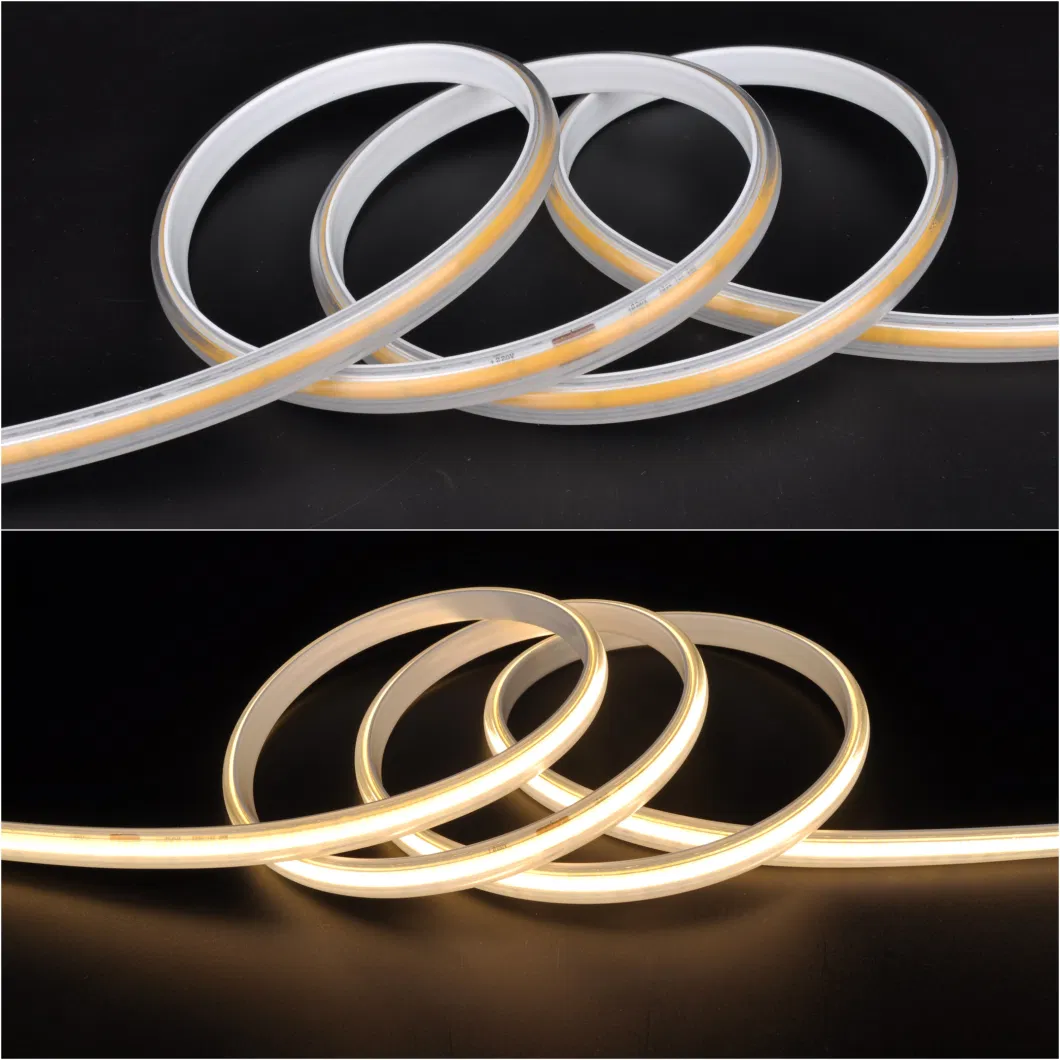 AC110/220V COB LED Strip Light, 16.4FT/5m Dimmable 2700K-6500K LED Tape Lights Kit for Under Cabinet Bedroom Kitchen TV Mirror DIY Lig