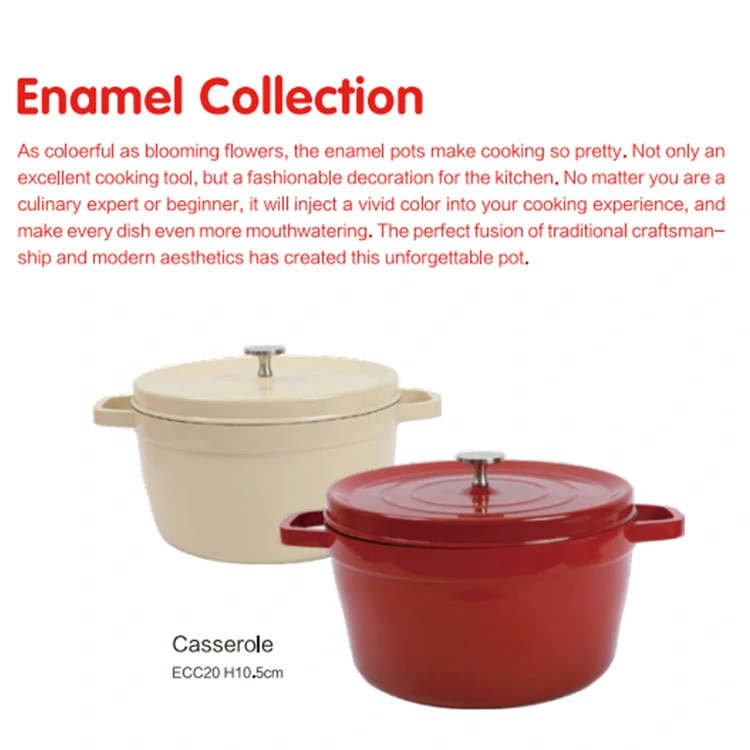 Factory Customized Various Color Set Wholesale Kitchen Enamel Cookwares Cooking Pot Cast Iron Cookware Casserole