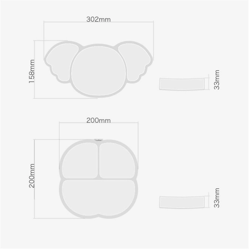 BPA Free Baby Suction Plate Non-Slip Children Dinnerware