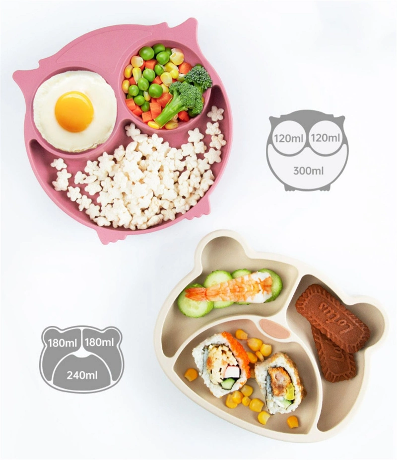 Wholesale FDA Silicone Baby Bowl Tableware Set Feeding Dinnerware