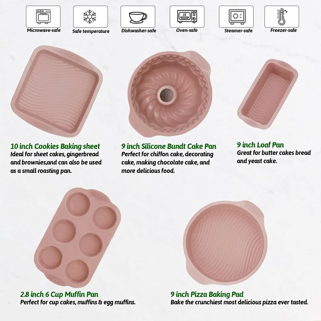 Factory Direct High Quality Food Grade Bakeware Sets Silicone Cake Baking Molds Set for Baking