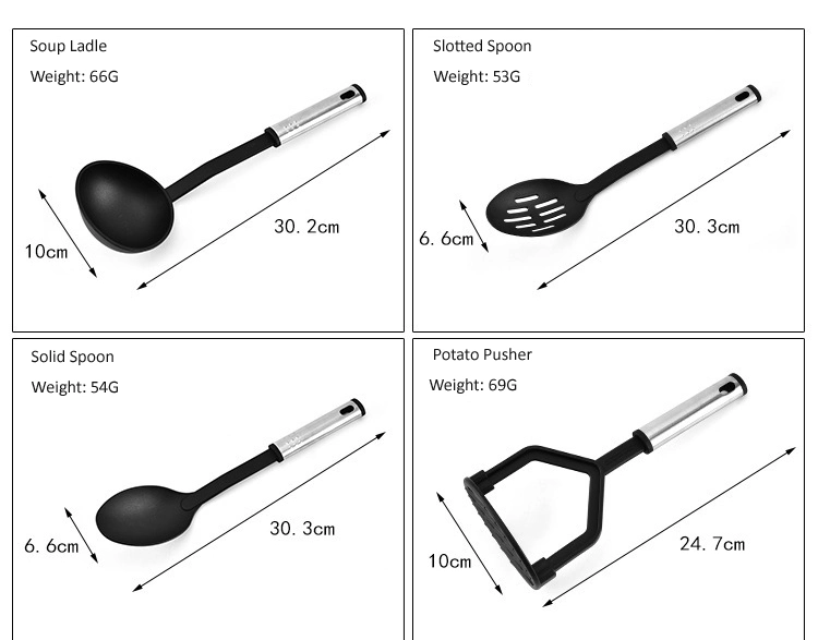 Set 24 Nylon and Stainless Steel Heat Resistant Cooking Utensils Set