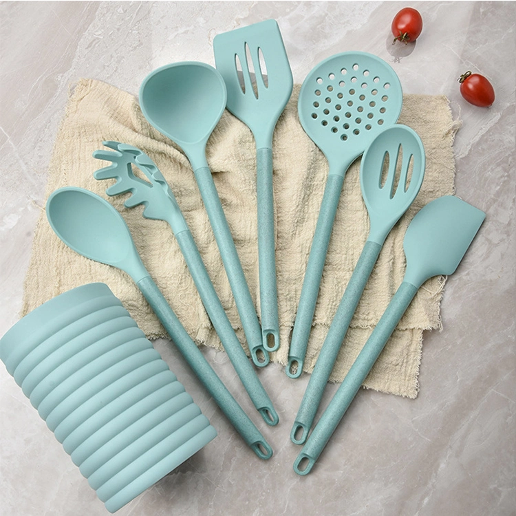 7PCS Cooking Utensils Set with Holder, Silicone Kitchen Cookware Utensils Set, Heat Resistant Cooking Gadget Tools