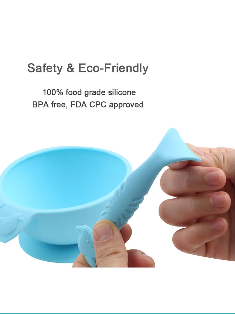 Cheap Dinner Plates Food Grade Silicone Tableware Anti Spill Bowl / Baby Food Bowl