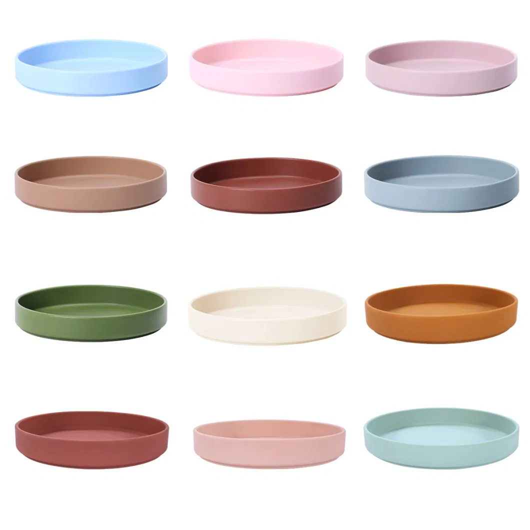 Wholesale Kids BPA Free Tableware Food Plate Mat Silicone Feeding Set Baby Bowl with Box
