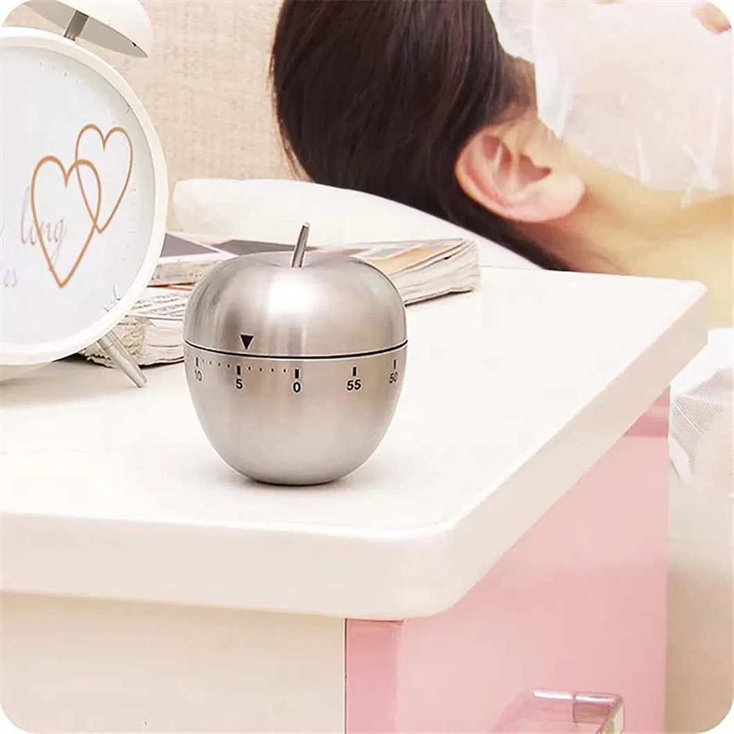 Promotional Gift Stainless Steel Apple Kitchen Timer with 60 Minutes