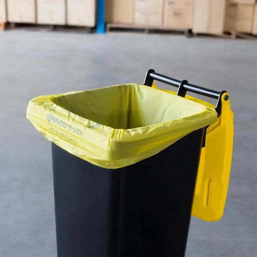 Trash Bin with Plastic Garbage Bag Holder Storage