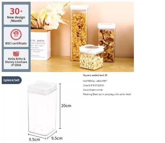 BPA Free Food Grade Prep Kitchen Organizer Dry Food Flour Gain Plastic Airtight Storage Container