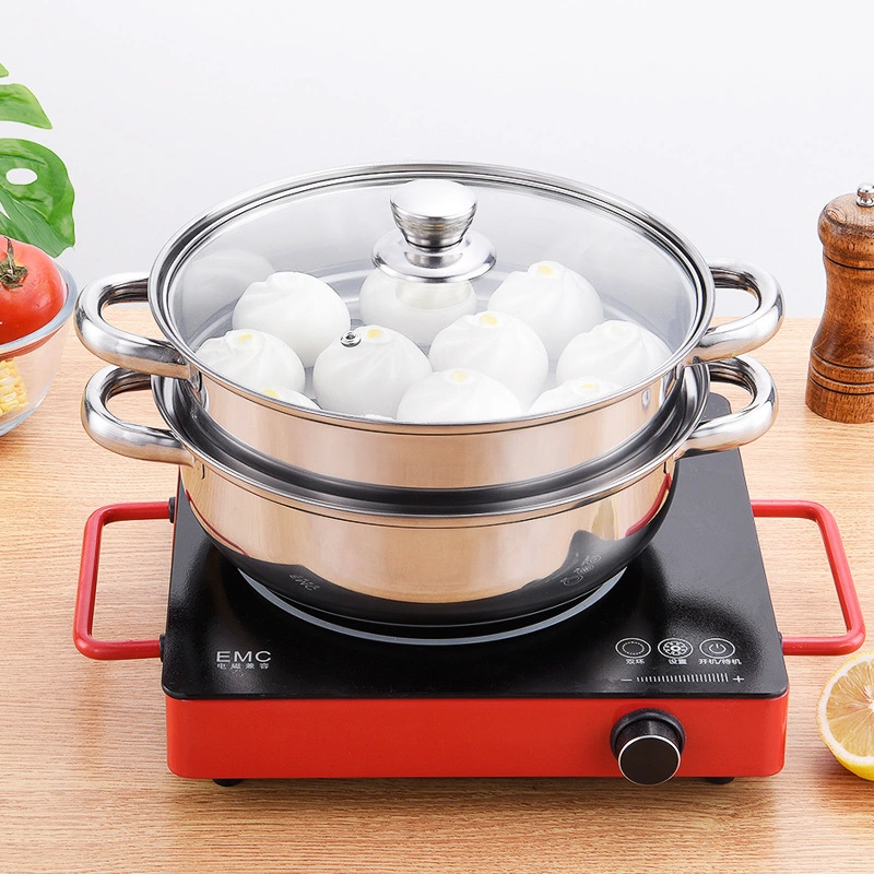 2 3 Layers Double Stainless Steel Soup Pot Steamer Cooking Pot Steamer Pot Cookware Food Steamer Pot Stainless Steel Wholesale Price