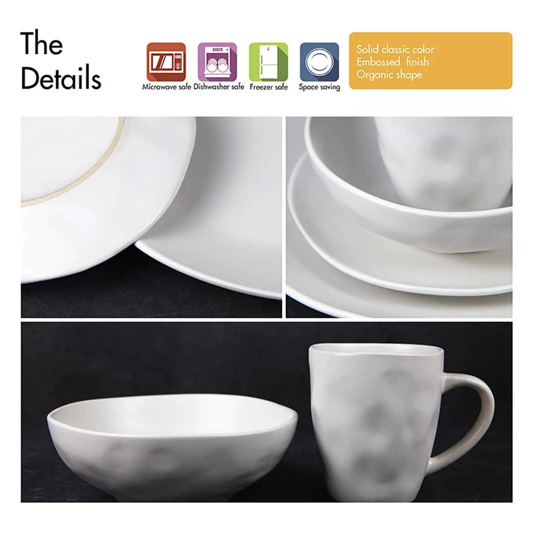 Factory Wholesale Restaurant Glazed Dinner Plate Set Hotel Ceramic Tableware Crockery Dish Sets