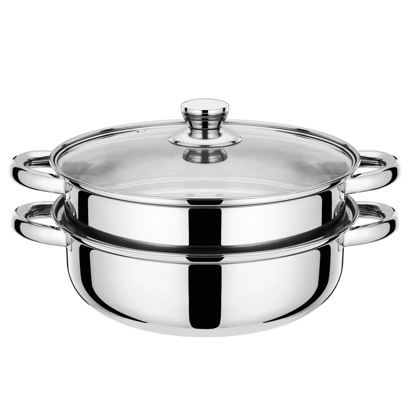 2 3 Layers Double Stainless Steel Soup Pot Steamer Cooking Pot Steamer Pot Cookware Food Steamer Pot Stainless Steel Wholesale Price