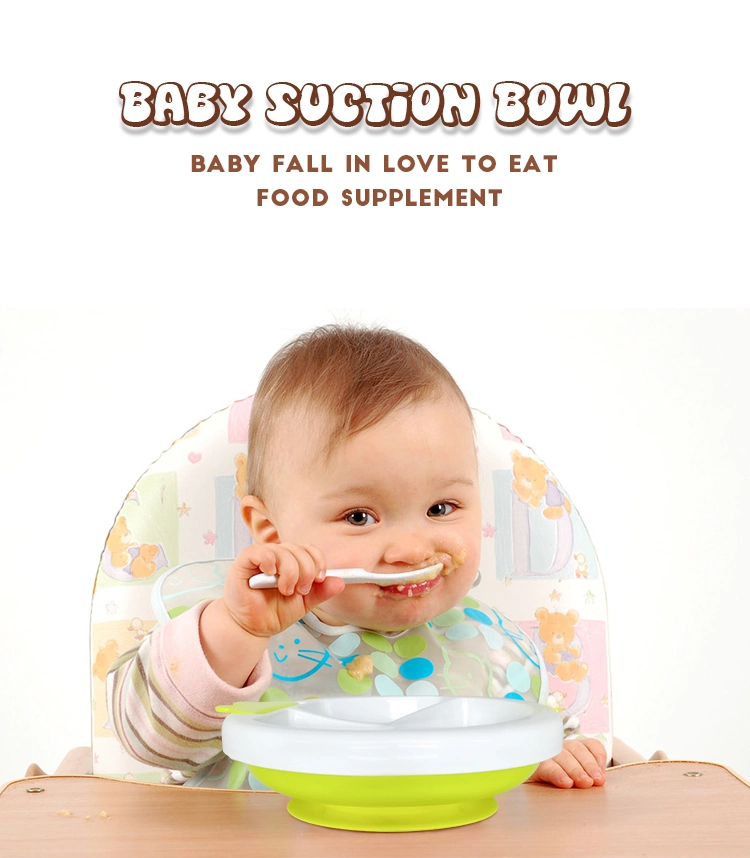 BPA Free Food Grade Plastic Suction Bowl Baby Baby Feeding Bowl Ses Baby Bowl and Spoon