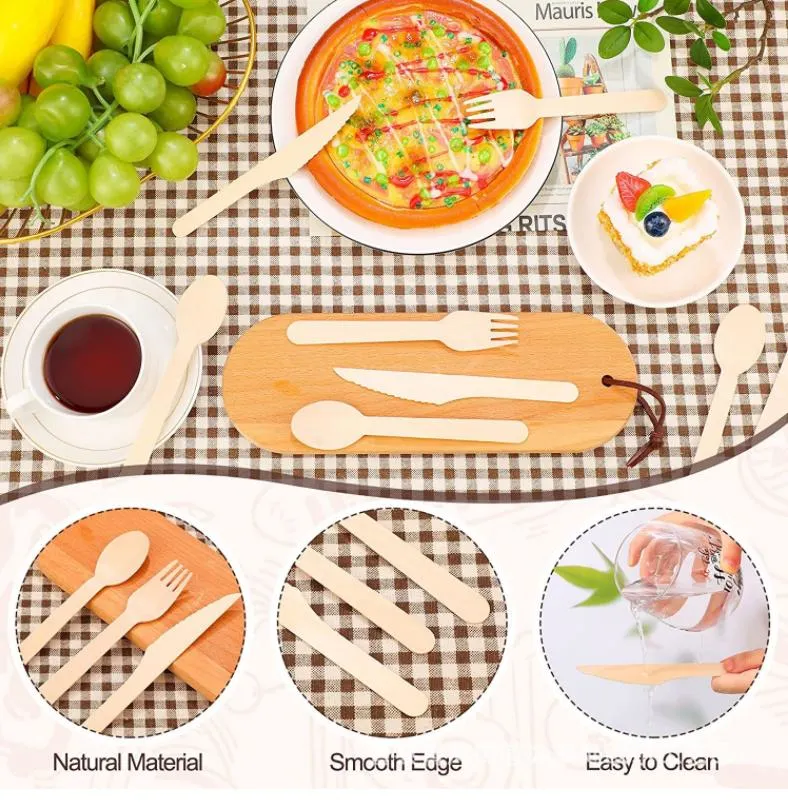 Wholesale High Quality Disposable Tableware Eco-Friendly Bamboo/ Wooden Dinnerware Set