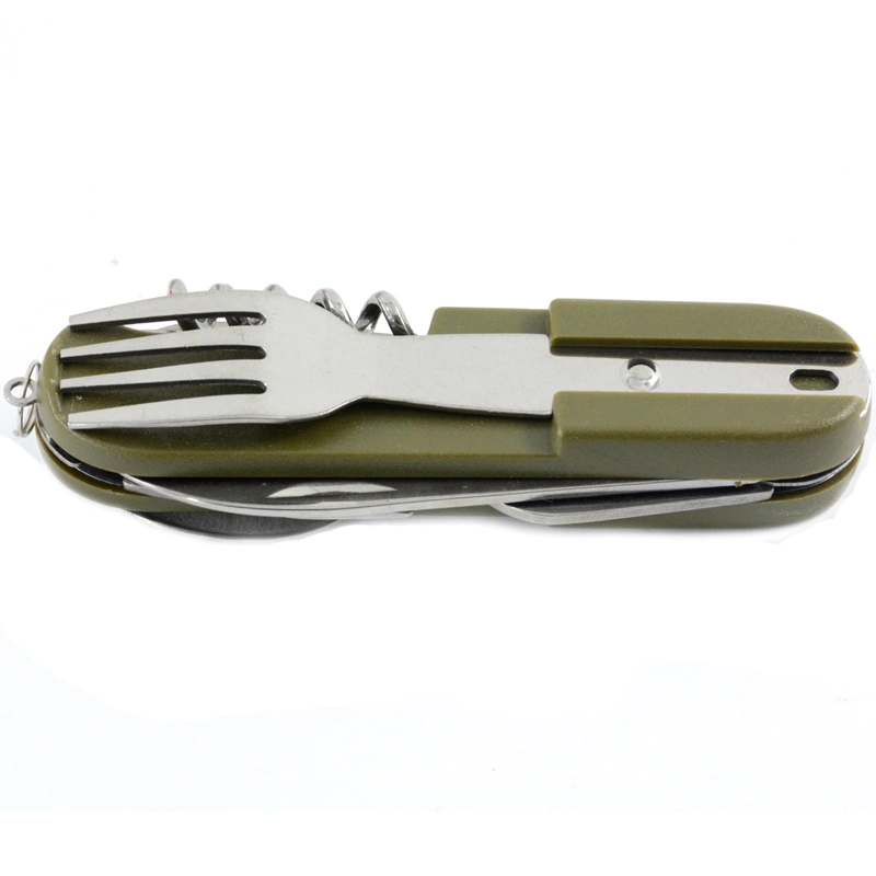 Portable Stainless Steel Folding Fork Spoon Knife Kit Outdoor Survival Camping Tableware Set