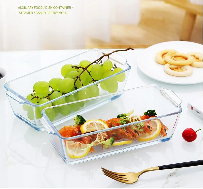 Dishwasher Safe Clean Heat-Resistant High Borosilicate Glass Bakeware with Handle &amp; Oven Baking Dish