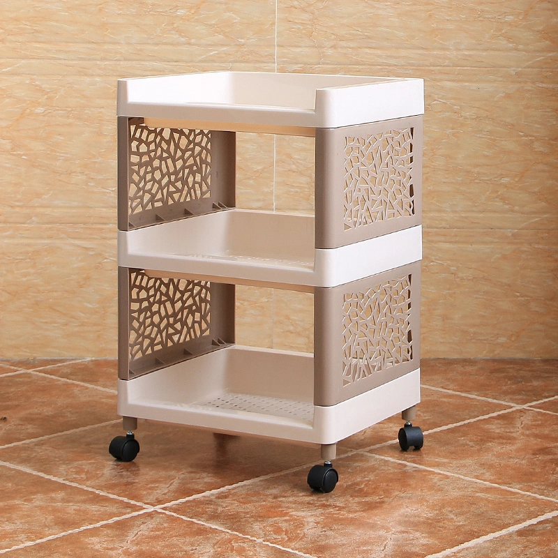 Plastic PP Multi-Layer Convenient Household Kitchen Shelves Organizer Trolley Storage Holder Spice Rack Set Organization