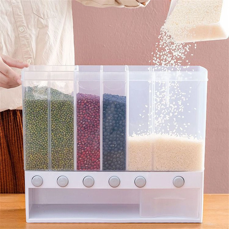 Home Item Sealed Rice Storage Box Wall Mounted Cereal Grain Container Dry Food Dispenser Grain Storage Jar Kitchen Storage Tools