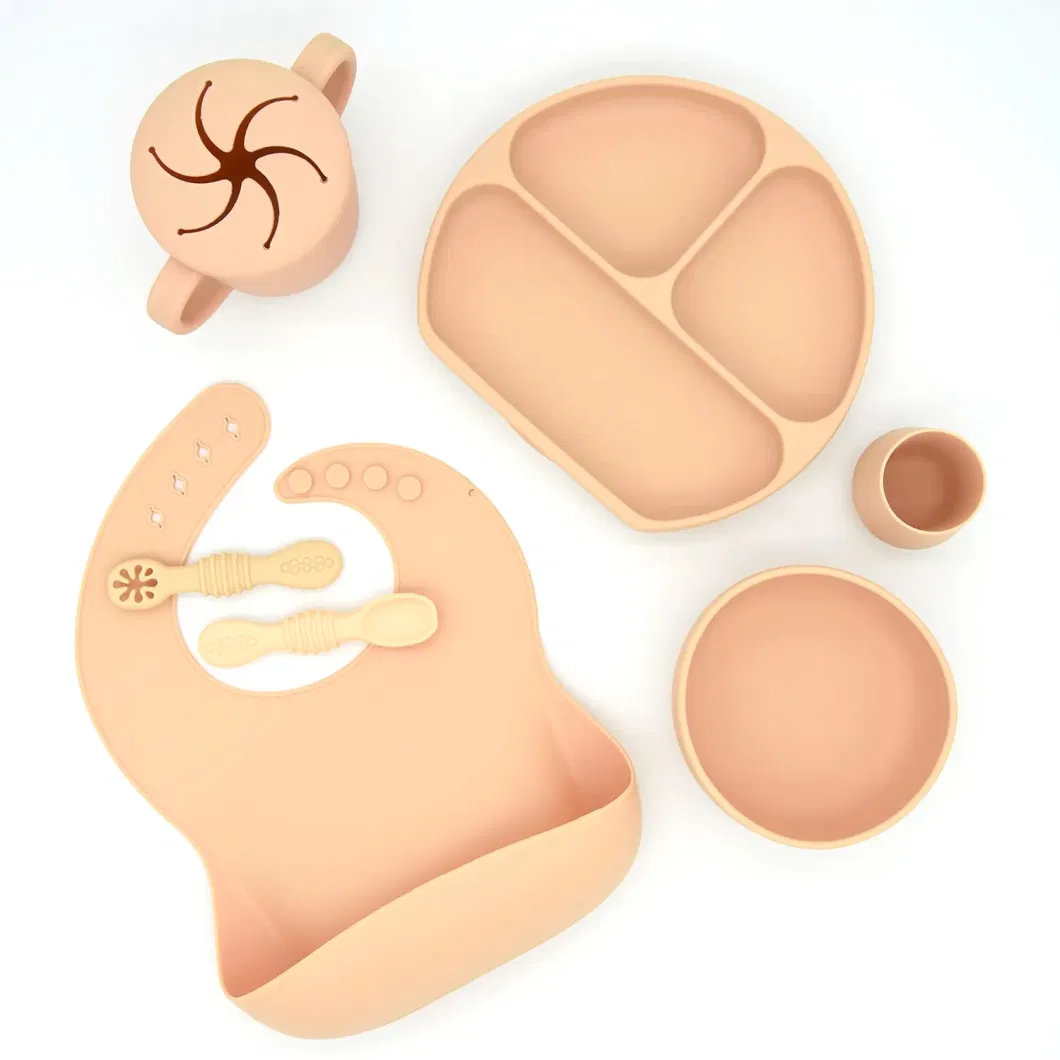 Customized BPA Free Silicone Bowl Baby with Spoon Plate Bowl Weaning Set Baby Feeding Supplies
