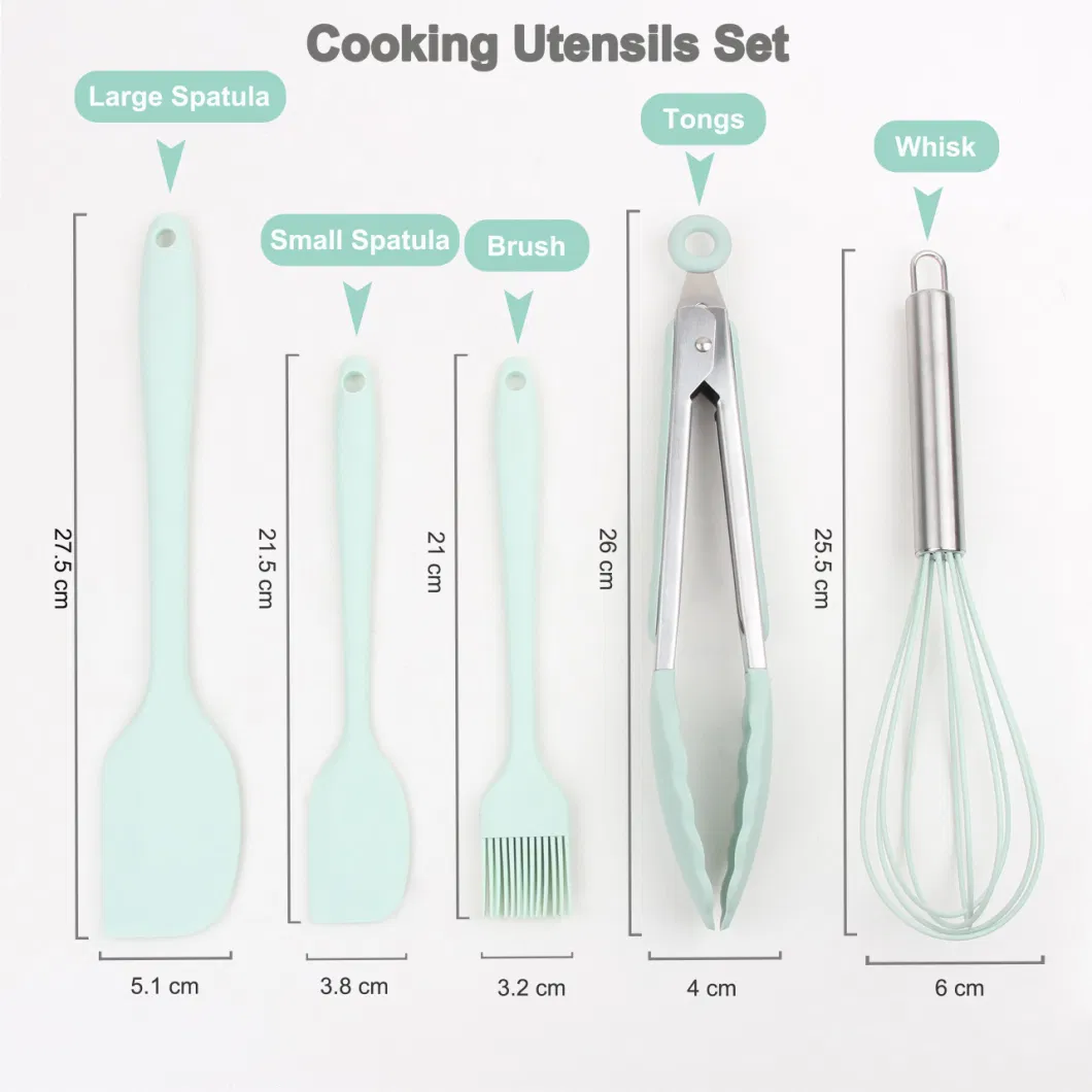 Hot Sale Food Grade Kitchenware Accessories Kitchen Cooking Tools Silicone Kitchen Utensils Set