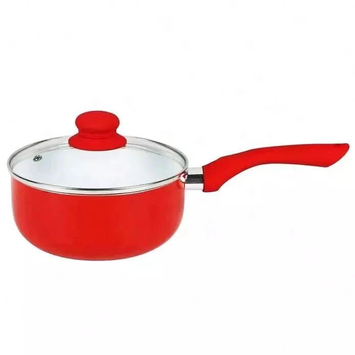 Hot Selling 9 PCS High Quality Red Kitchen Ceramic Coating Cooking Pots and Pans Set Camping Non Stick Cookware Sets