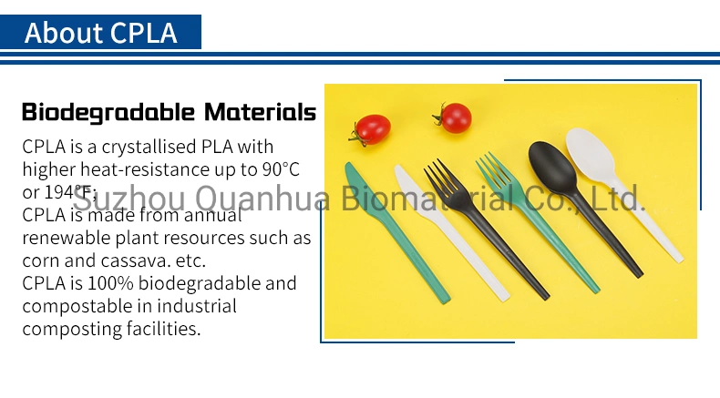 Cpla Disposable Eating Tableware Biodegradable Cutlery Set