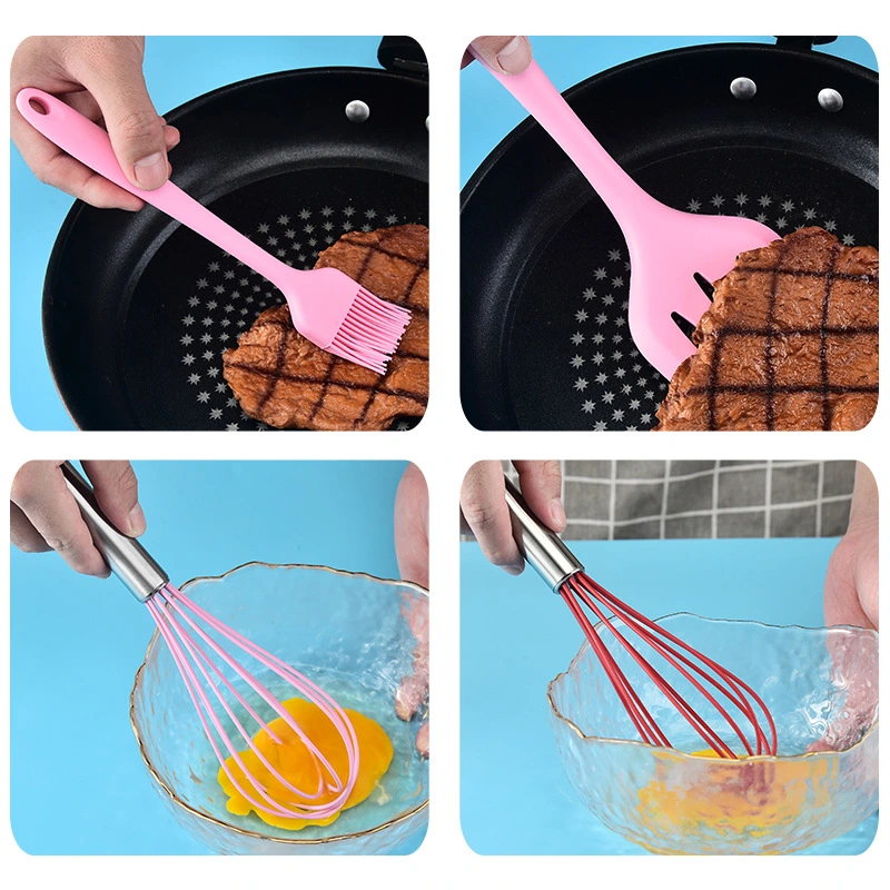 Heat Resistant Food Grade Silicone Kitchen Cooking 5 Pieces Accessories Tools
