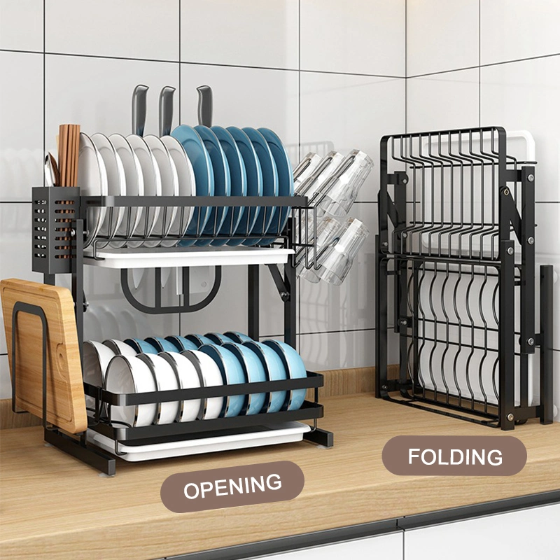 Kitchen Sink Countertop Foldable Collapsible Dish Drainer Drying Rack Wall Hanging Easy Installation