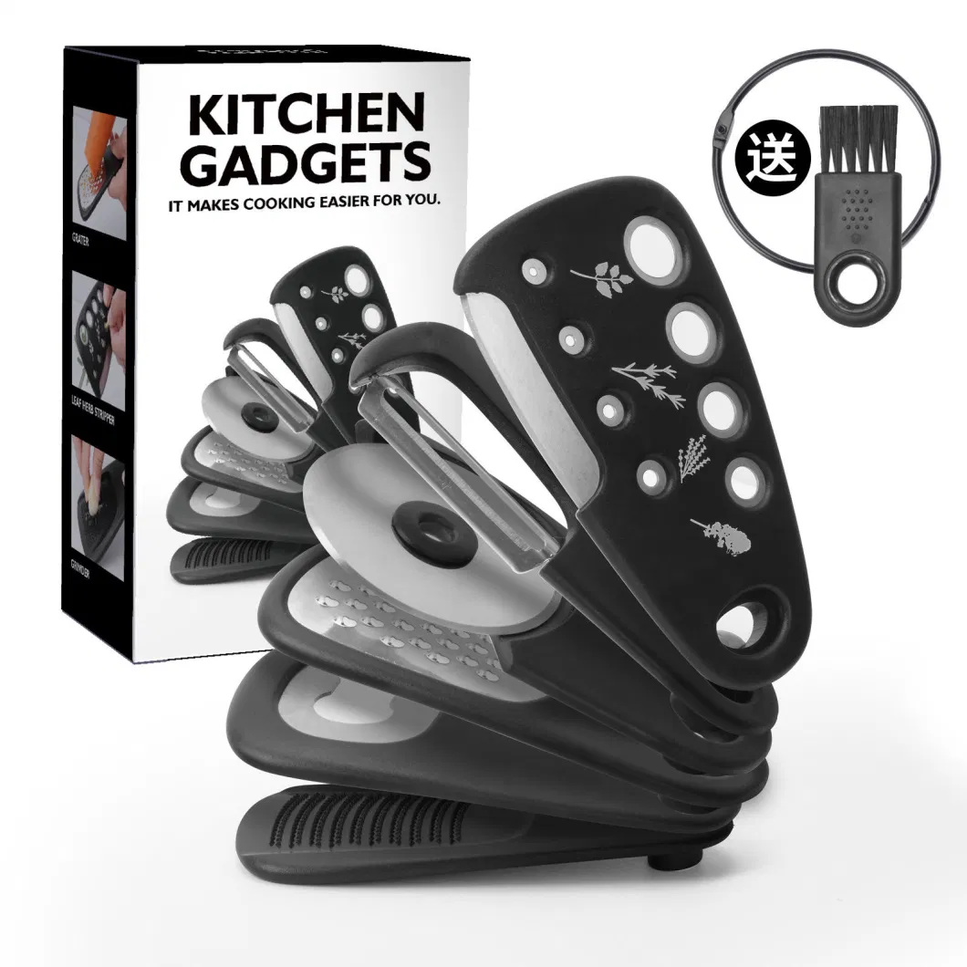 Kitchen Tools 6 Pieces Unique Kitchen Gadgets Peeler Gadgets Pizza Cutter Vegetable Grater Herb Leaf Stripping Tool