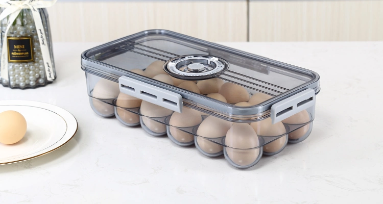 Household Kitchen Accessories Fridge Egg Organizer Storage Container Pet Clear Egg Holder